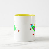 セレーナの猫および犬の追跡 ツートーンマグカップ (中央)