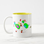 セレーナの猫および犬の追跡 ツートーンマグカップ (左)