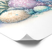 セレーヌウミガメ&マーメイドプリント ポスター (角)