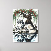 セレーヌウルフファミリーオアシスインアイディリック自然18x24 キャンバスプリント (正面)