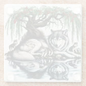 セレーヌウルフファミリーオアシスインアイディリック自然 ガラスコースター (裏面)