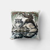 セレーヌウルフファミリーオアシスインアイディリック自然 クッション (正面)