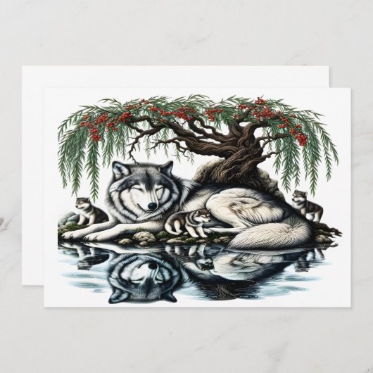 セレーヌウルフファミリーオアシスインアイディリック自然 サンキューカード (正面/裏面)