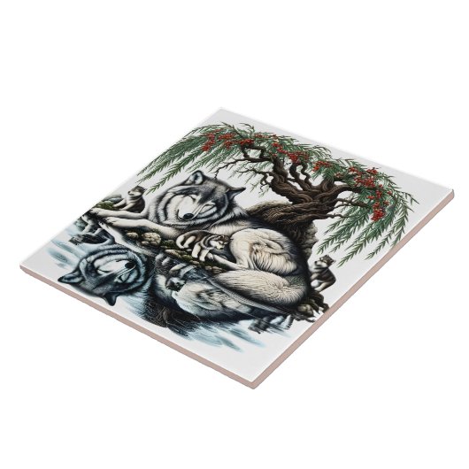 セレーヌウルフファミリーオアシスインアイディリック自然 タイル (側面)