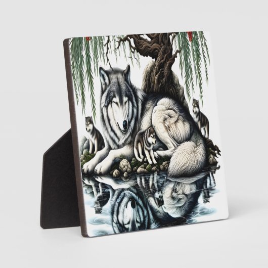 セレーヌウルフファミリーオアシスインアイディリック自然 フォトプラーク (正面)