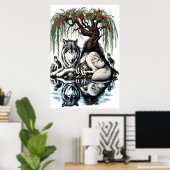 セレーヌウルフファミリーオアシスインアイディリック自然 ポスター (ホームオフィス)