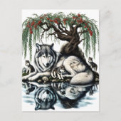 セレーヌウルフファミリーオアシスインアイディリック自然 ポストカード (正面)