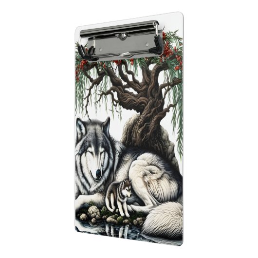セレーヌウルフファミリーオアシスインアイディリック自然 ミニクリップボード (アングル2)