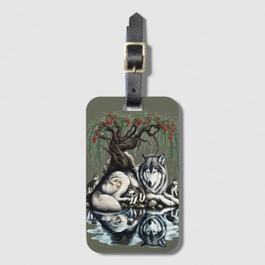 セレーヌウルフファミリーオアシスインアイディリック自然 ラゲッジタグ (正面縦)