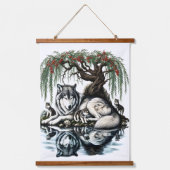 セレーヌウルフファミリーオアシスインアイディリック自然 吊り下げ型タペストリー (正面)