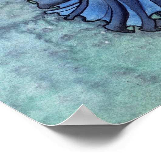 セレーヌガーデンフェアリーファンタジーウォーターカラーアート ポスター (角)