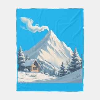 セレーヌスノーマウンテンキャビンTシャツ フリースブランケット