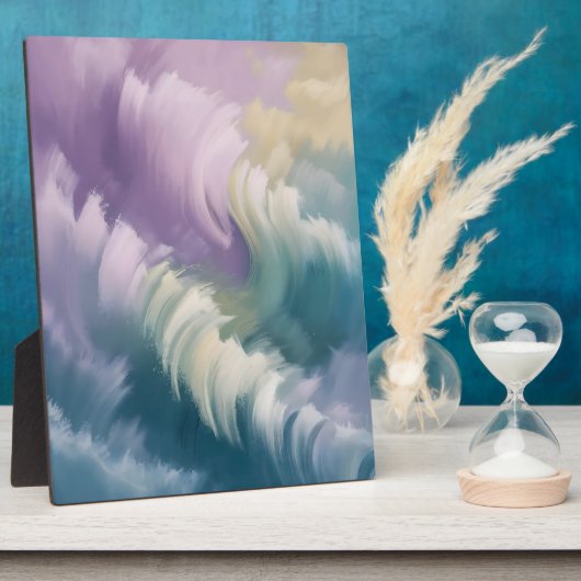 セレーヌパステル抽象波アート フォトプラーク (側面)
