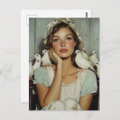 セレーヌファームメイドホワイトハト – 平和のシンボル ポストカード (正面/裏面)