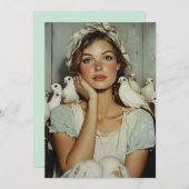 セレーヌファームメイドホワイトハト – 平和のシンボル 招待状 (正面/裏面)