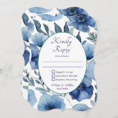 セレーヌブルーフローラ結婚式招待状 (正面/裏面)