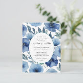 セレーヌブルーフローラ結婚式招待状 インビテーションポストカード (スタンド正面)