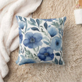 セレーヌブルーフローラ クッション (ブランケット)