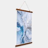 セレーヌブルーマーブル抽象芸術カラフル.抽象芸術 吊り下げ型タペストリー (傾斜あり)