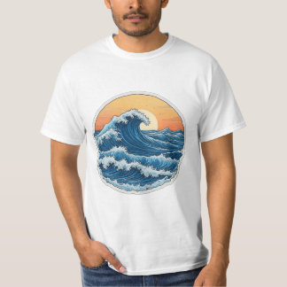 セレーヌブルー海波沿岸芸術 Tシャツ