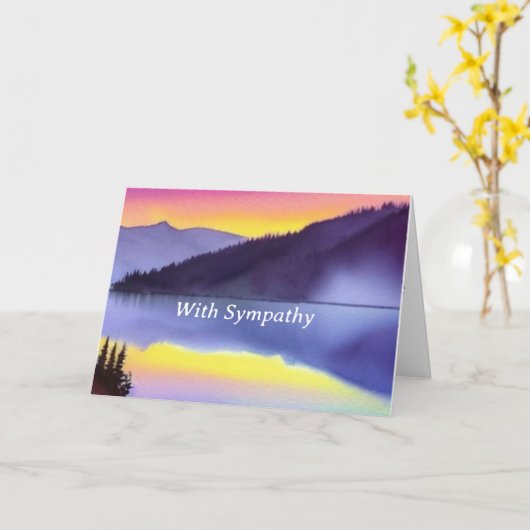 セレーヌレイクカスタマイズ可能悔やみや弔慰 カード (黄色い花)