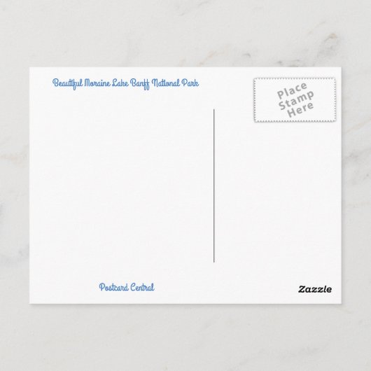 セレーヌレイクモレーヌバンフ国立公園はがき ポストカード (裏面)