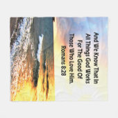 セレーヌ·ローマン8:28聖なる書物、 経典詩 フリースブランケット (正面(横))