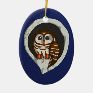 セレーネのフクロウのオーナメント セラミックオーナメント