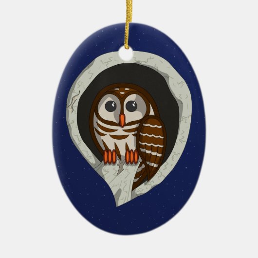 セレーネのフクロウのオーナメント セラミックオーナメント (正面)