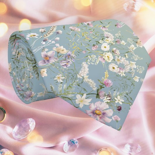 セレーネエレガントブルーフローラネクタイ ネクタイ