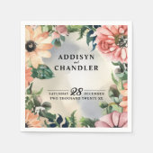 セレーネガーデンリース：パステルフローラエレガンス スタンダードカクテルナプキン (正面)