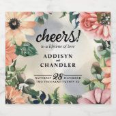 セレーネガーデンリース:パステルフローラエレガンス スパークリングワインラベル (シングルラベル)