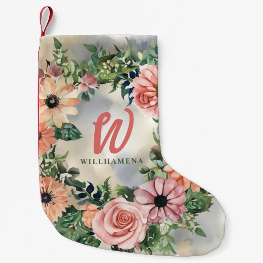 セレーネガーデンリース:パステルフローラエレガンス スモールクリスマスストッキング (正面)