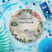 セレーネガーデンリース：パステルフローラエレガンス ペーパープレート (パーティー)