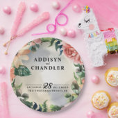 セレーネガーデンリース：パステルフローラエレガンス ペーパープレート (パーティー)