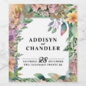 セレーネガーデンリース:パステルフローラエレガンス ワインラベル (シングルラベル)