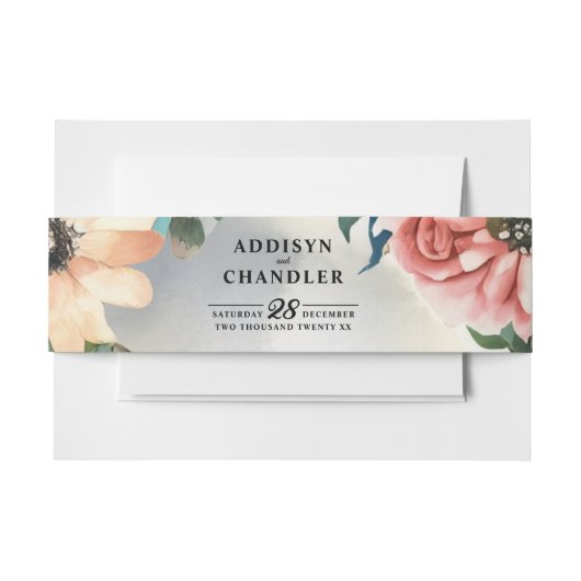 セレーネガーデンリース：パステルフローラエレガンス 招待状ベリーバンド (正面例)