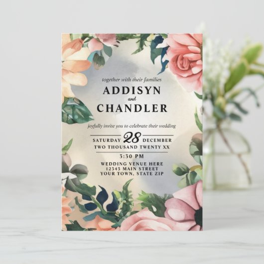 セレーネガーデンリース：パステルフローラエレガンス 招待状 (スタンド正面)