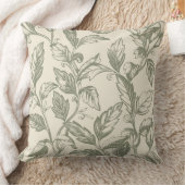 セレーネセージグリーン | つる植物素朴チャームコテージコア クッション (ブランケット)