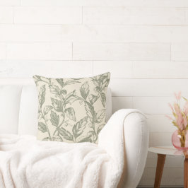 セレーネセージグリーン | つる植物素朴チャームコテージコア クッション