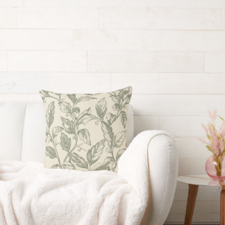 セレーネセージグリーン | つる植物素朴チャームコテージコア クッション