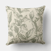 セレーネセージグリーン | つる植物素朴チャームコテージコア クッション (裏面)