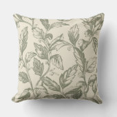 セレーネセージグリーン | つる植物素朴チャームコテージコア クッション (正面)