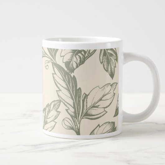 セレーネセージグリーン | つる植物素朴チャームコテージコア ジャンボコーヒーマグカップ (右)