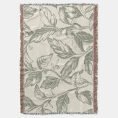 セレーネセージグリーン | つる植物素朴チャームコテージコア スローブランケット (正面縦)