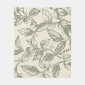 セレーネセージグリーン | つる植物素朴チャームコテージコア フリースブランケット (正面)