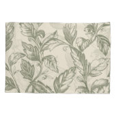 セレーネセージグリーン | つる植物素朴チャームコテージコア 枕カバー (裏面)