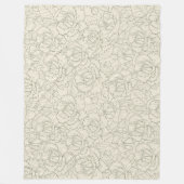 セレーネセージグリーン | ヴィンテージバラ フリースブランケット (正面)