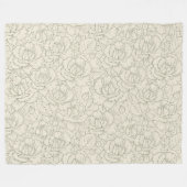 セレーネセージグリーン | ヴィンテージバラ フリースブランケット (正面(横))