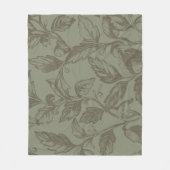 セレーネセージグリーン | 植物学はっきりしたの記述リーフィ フリースブランケット (正面)